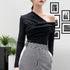 Sexy strapless women's T-shirt women - ROUTINE FASHION